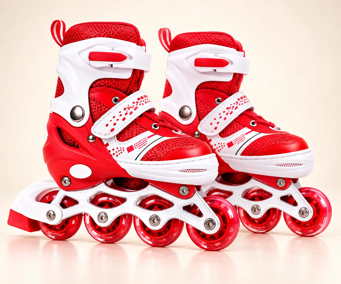 Red Durable Full Kit Roller Skates Shoes